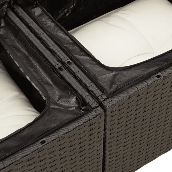 vidaXL 6 Piece Garden Sofa Set with Cushions Black Poly Rattan