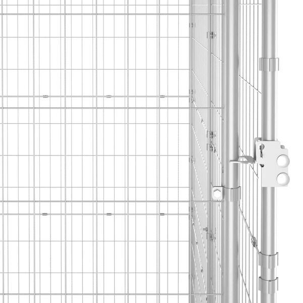 vidaXL Outdoor Dog Kennel Galvanised Steel 110x220x180 cm