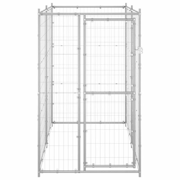 vidaXL Outdoor Dog Kennel Galvanised Steel 110x220x180 cm