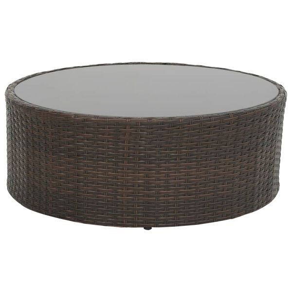 vidaXL 7 Piece Garden Lounge Set with Cushions Poly Rattan Brown